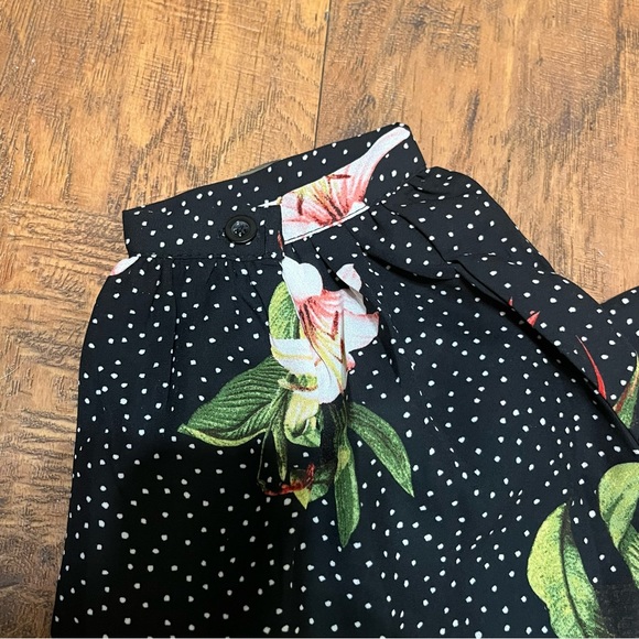 Gilli Wmns Wrap Dress Black polka dot Floral Midi  puff Long Sleeve V Neck Small - Picture 9 of 16